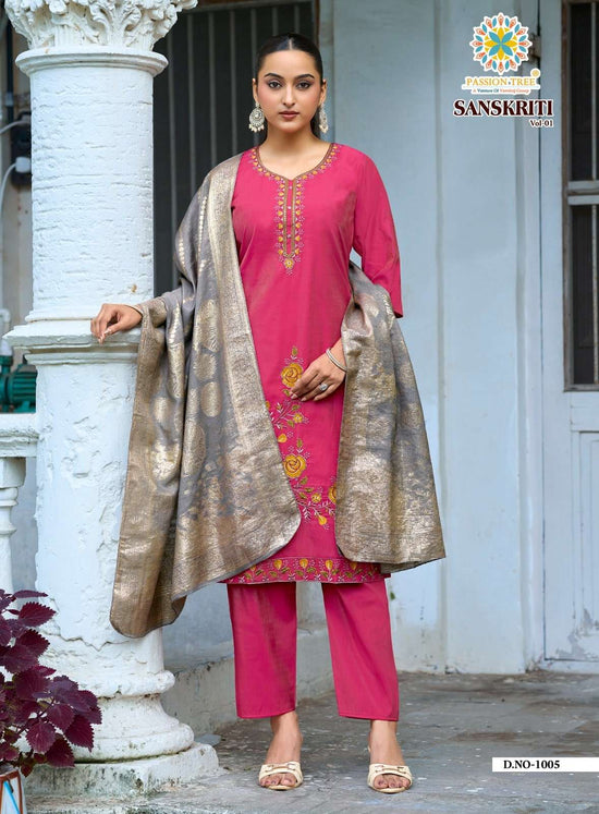 PASSION TREE SANSKRITI VOL-1 Roman Shimmer Salwar Suit Set