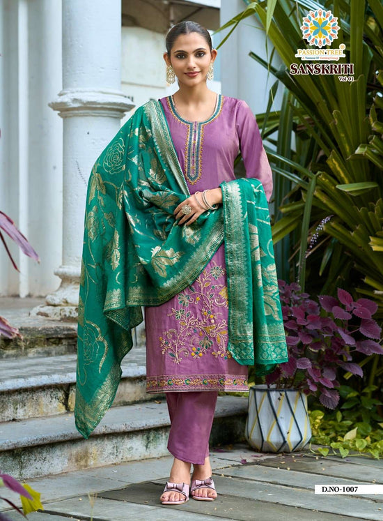 PASSION TREE SANSKRITI VOL-1 Roman Shimmer Salwar Suit Set