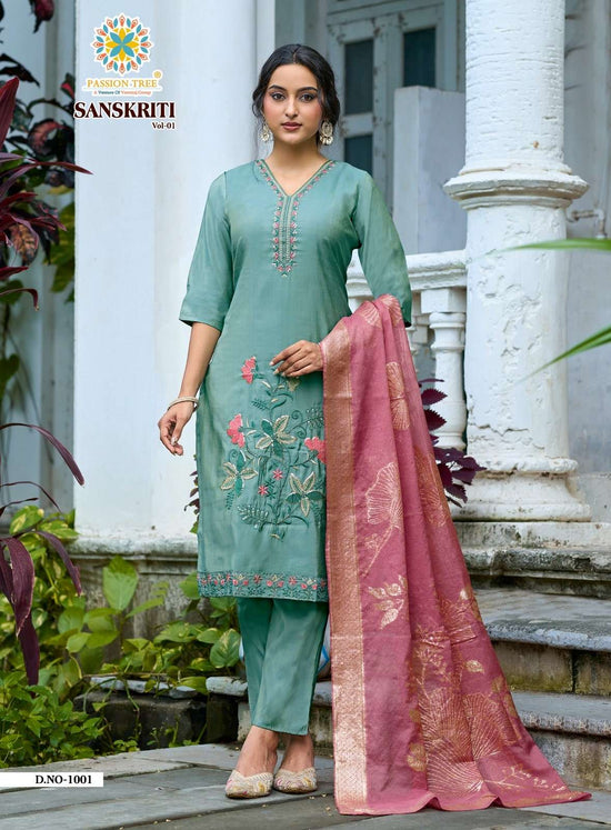 PASSION TREE SANSKRITI VOL-1 Roman Shimmer Salwar Suit Set