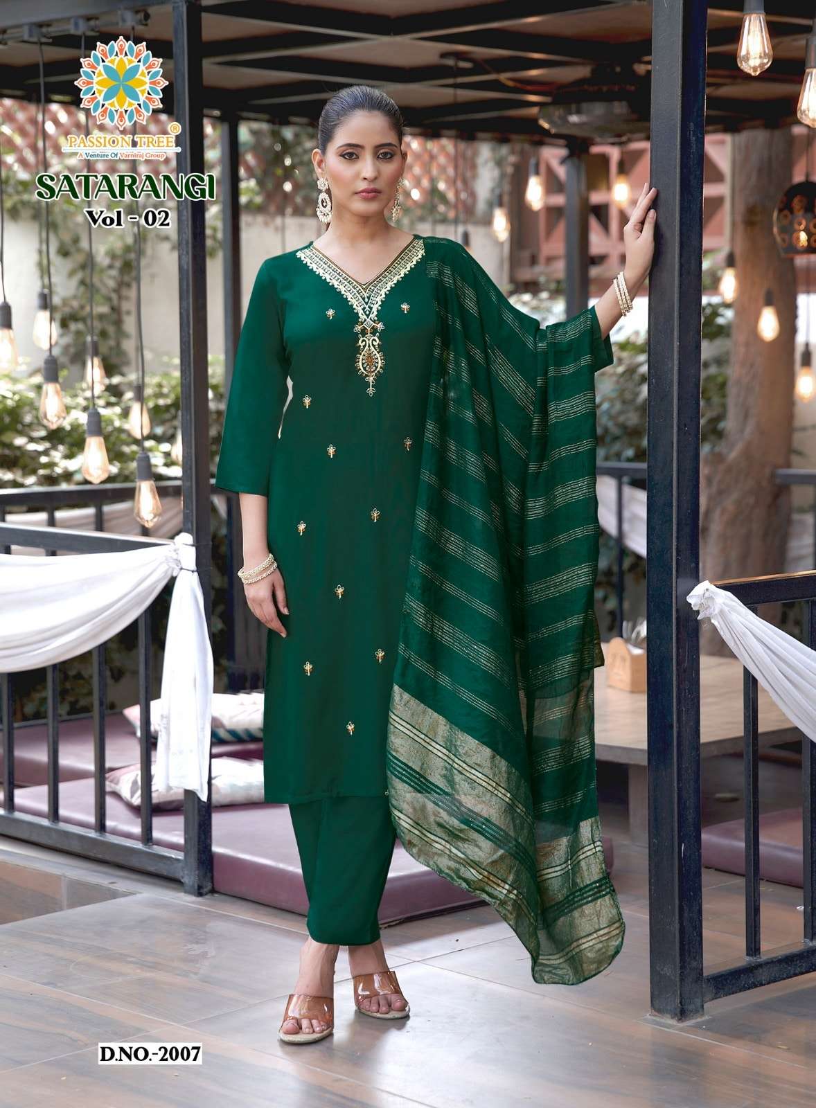 PASSION TREE SATARANGI VOL-2 Rayon Embroidered Salwar Suit Set - Amrah Wholesale