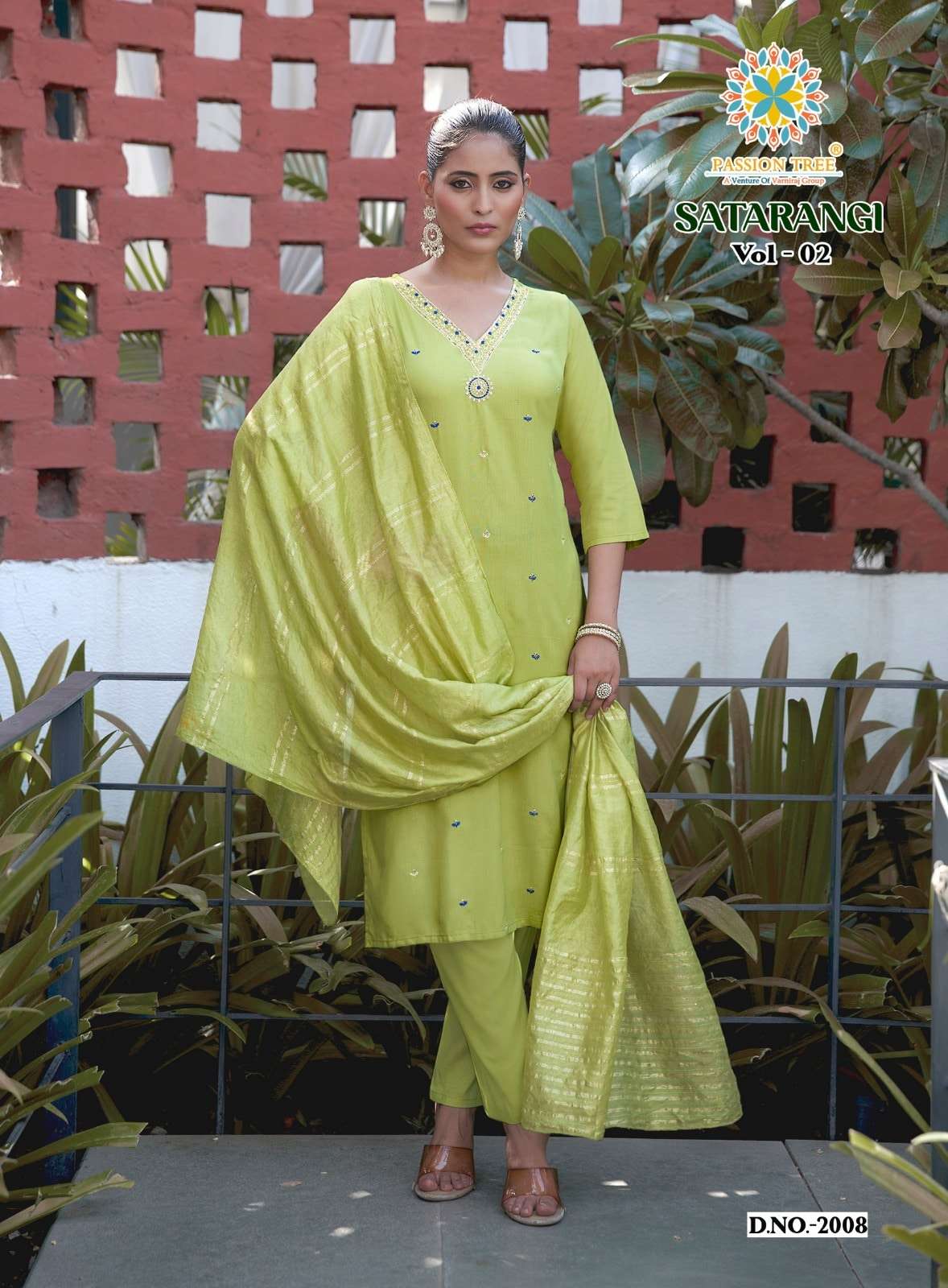 PASSION TREE SATARANGI VOL-2 Rayon Embroidered Salwar Suit Set - Amrah Wholesale