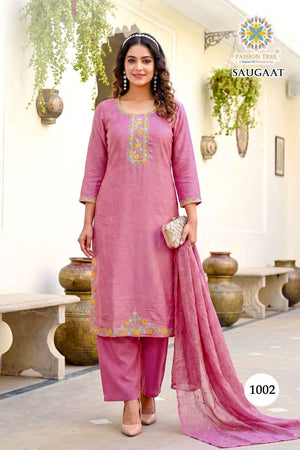 Passion Tree Saugaat Vol-1 Chanderi Embroidered Salwar Suit Set