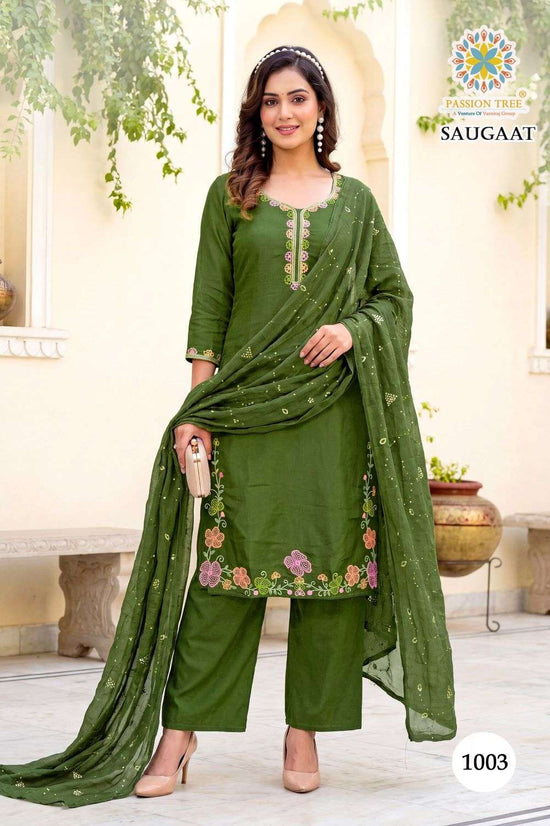 Passion Tree Saugaat Vol-1 Chanderi Embroidered Salwar Suit Set