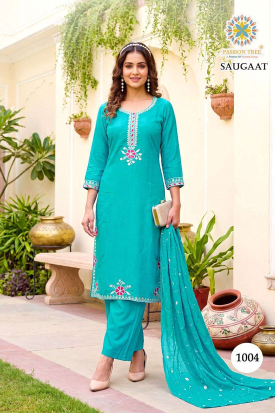 Passion Tree Saugaat Vol-1 Chanderi Embroidered Salwar Suit Set