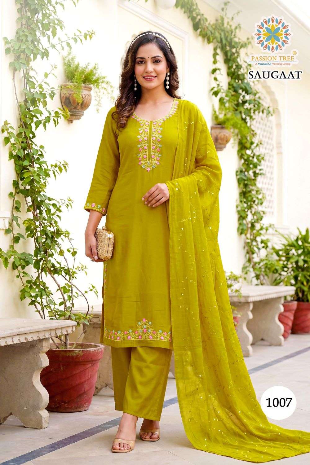 Passion Tree Saugaat Vol-1 Chanderi Embroidered Salwar Suit Set