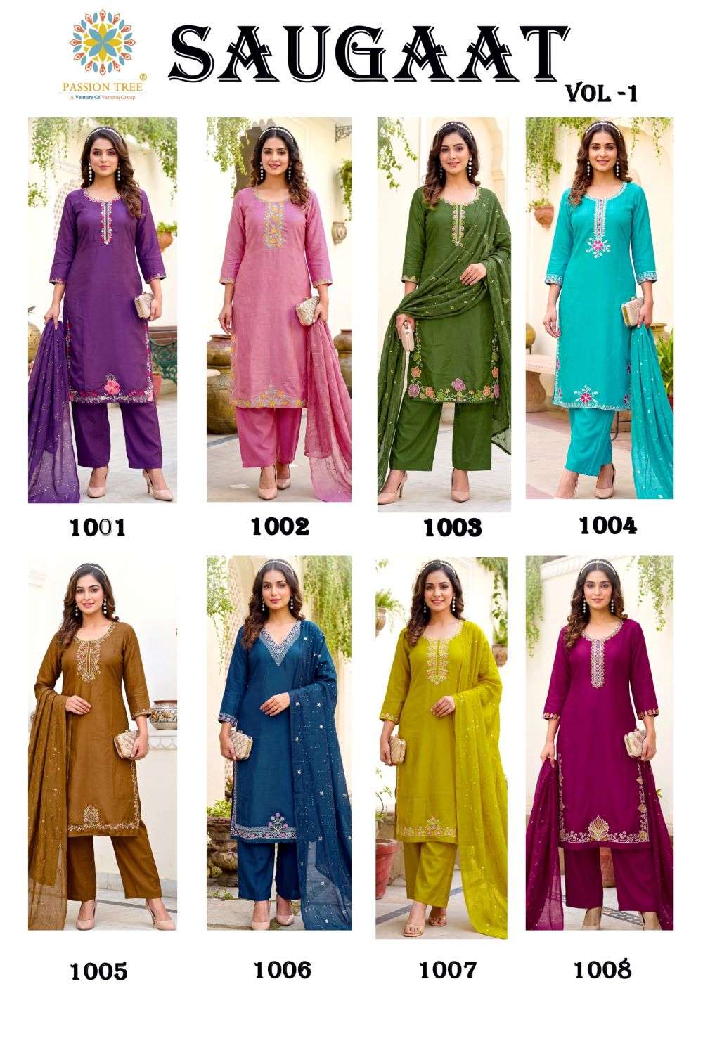 Passion Tree Saugaat Vol-1 Chanderi Embroidered Salwar Suit Set