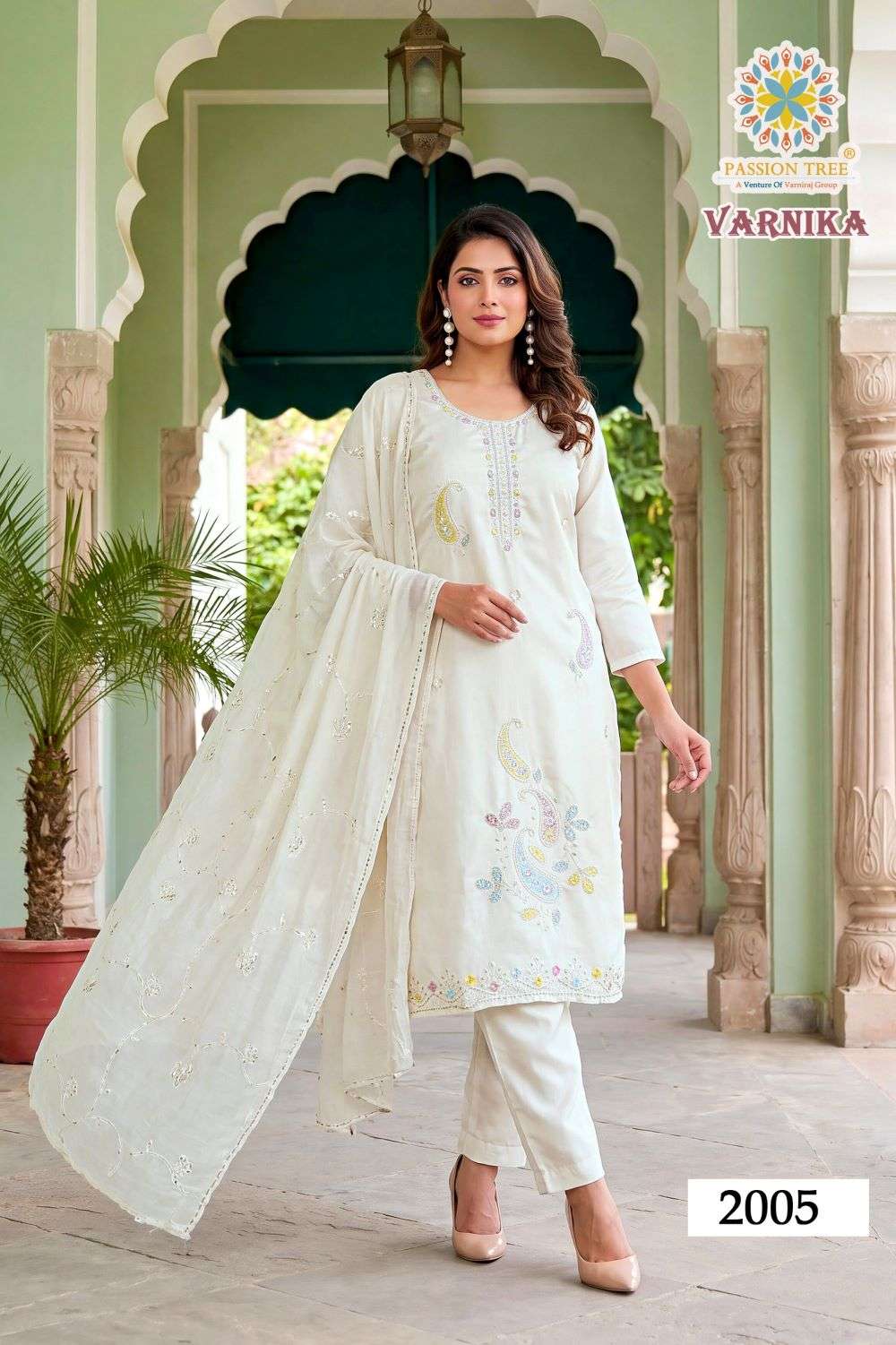 PASSION TREE VARNIKA VOL-2 Roman Silk Embroidered Readymade Salwar Suit Set