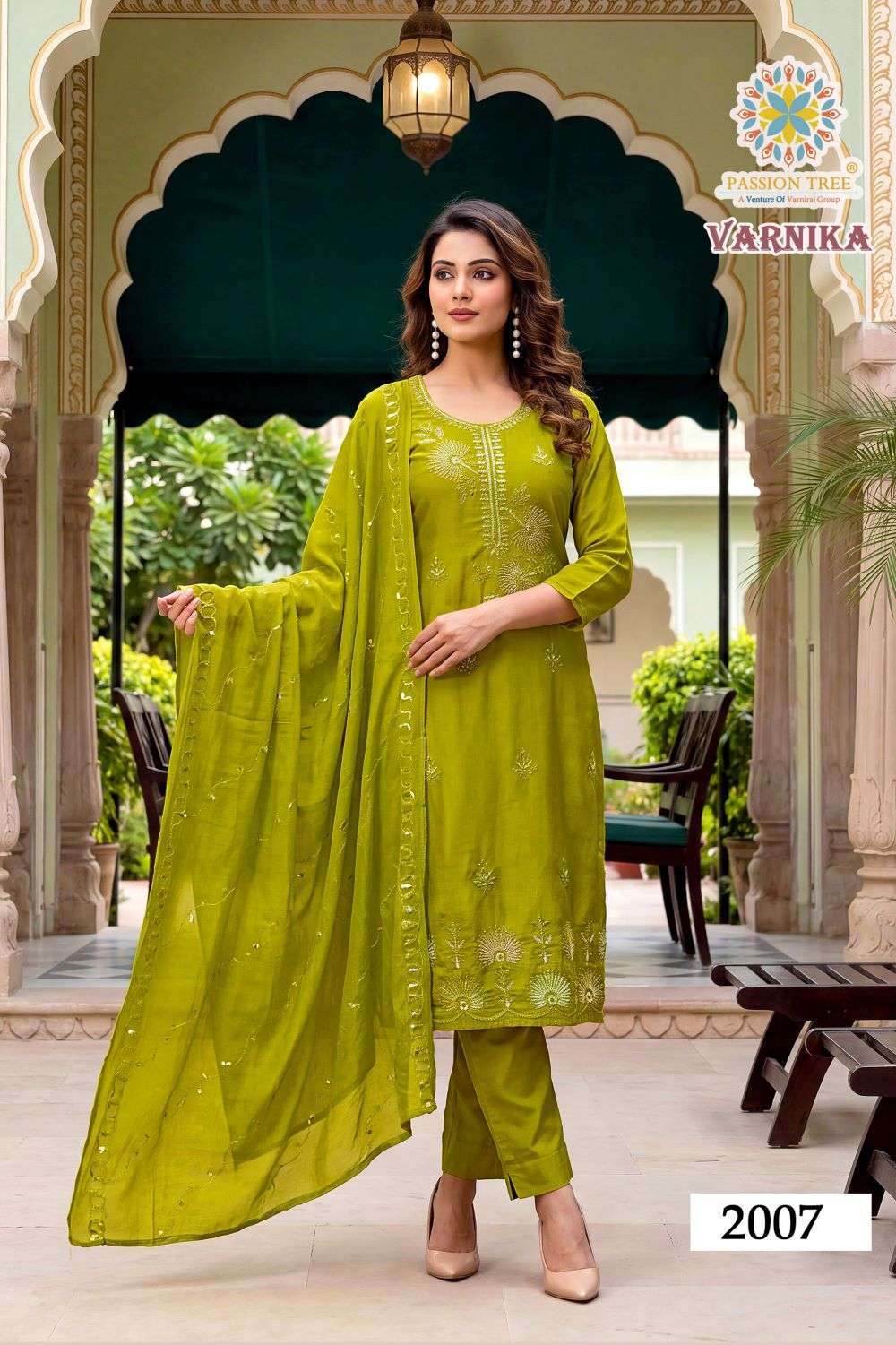 PASSION TREE VARNIKA VOL-2 Roman Silk Embroidered Readymade Salwar Suit Set
