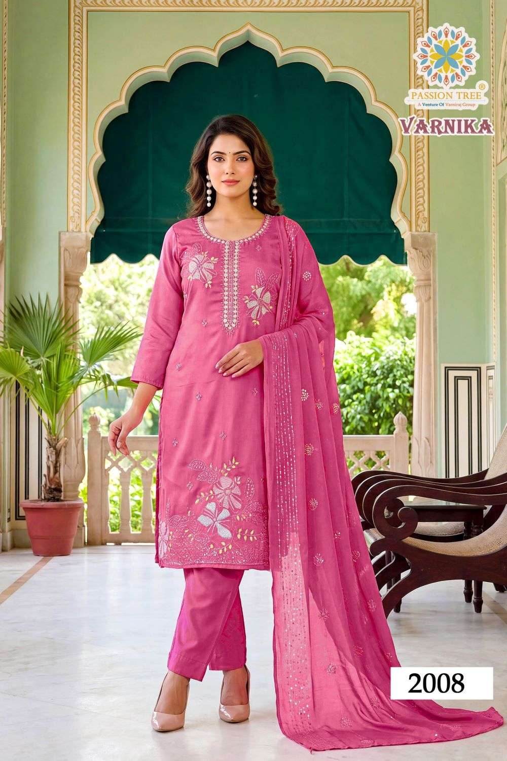 PASSION TREE VARNIKA VOL-2 Roman Silk Embroidered Readymade Salwar Suit Set
