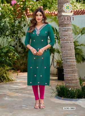 PASSION TREE ZULFI VOL-3 Vatican Stitched Kurti Set - Amrah Wholesale
