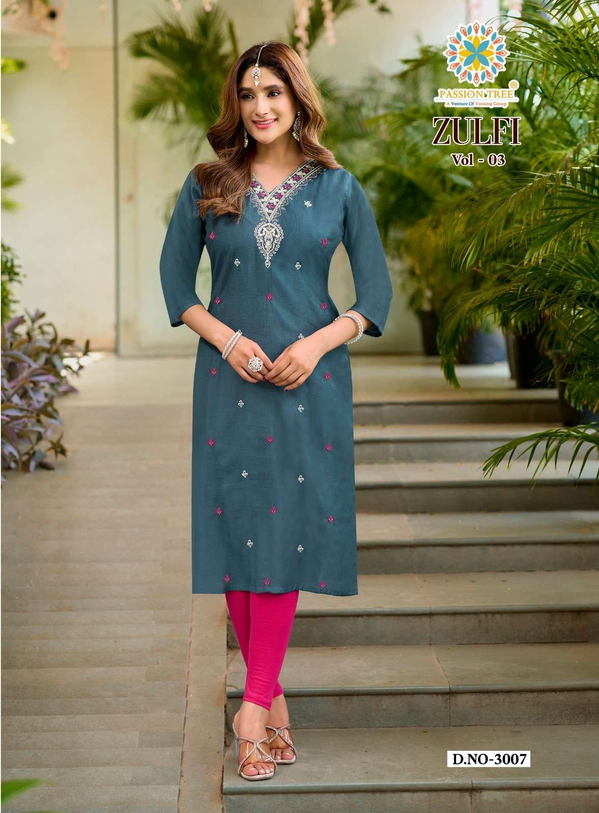 PASSION TREE ZULFI VOL-3 Vatican Stitched Kurti Set - Amrah Wholesale