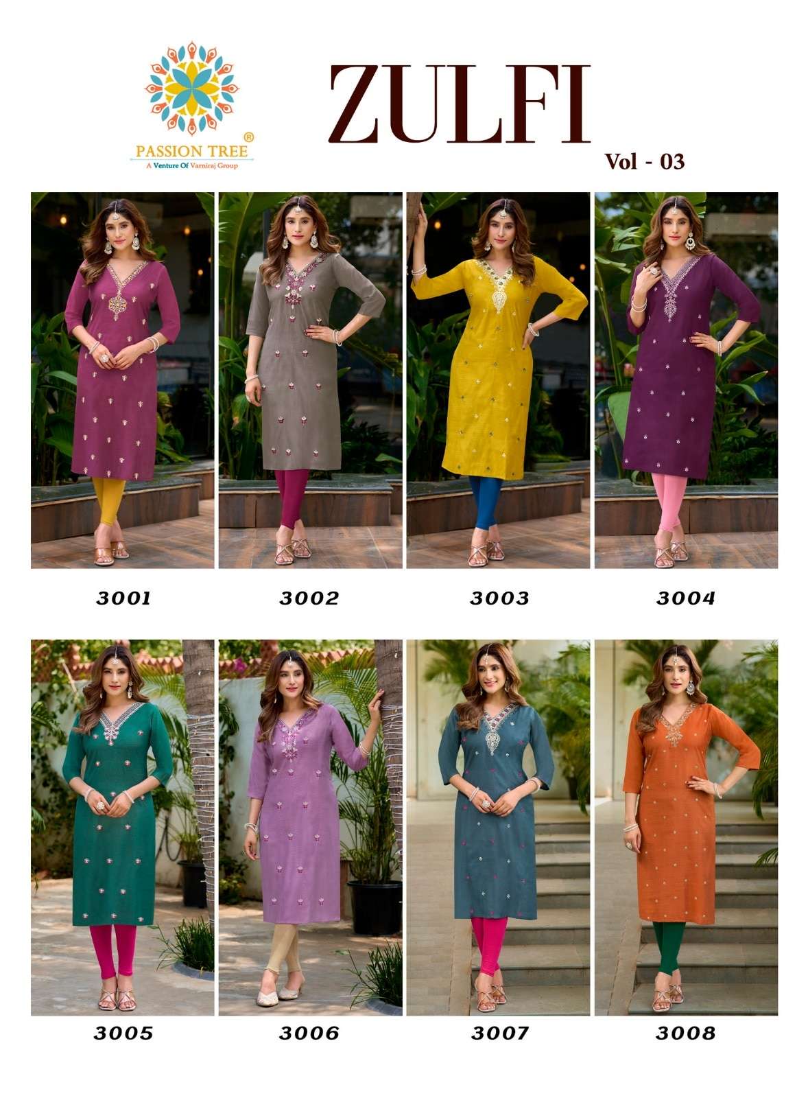 PASSION TREE ZULFI VOL-3 Vatican Stitched Kurti Set - Amrah Wholesale