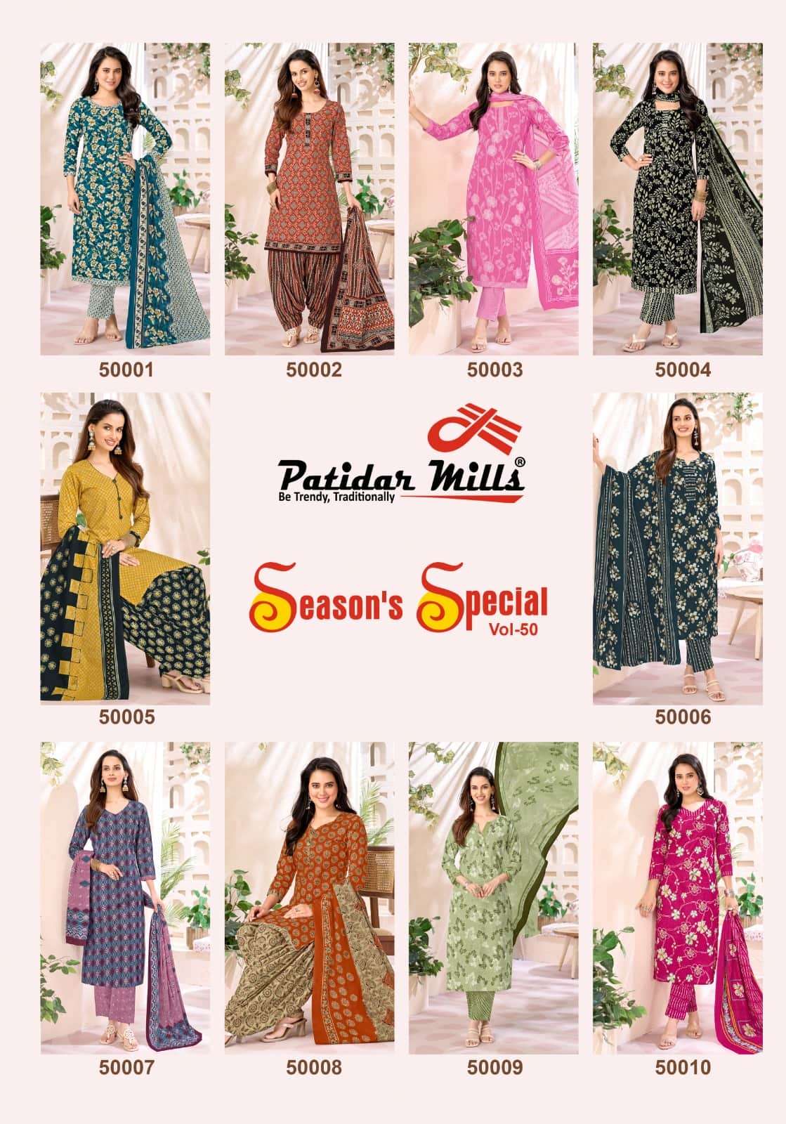 Patidar Mills Seasons Special Vol 50 Pure Cotton Dress Material