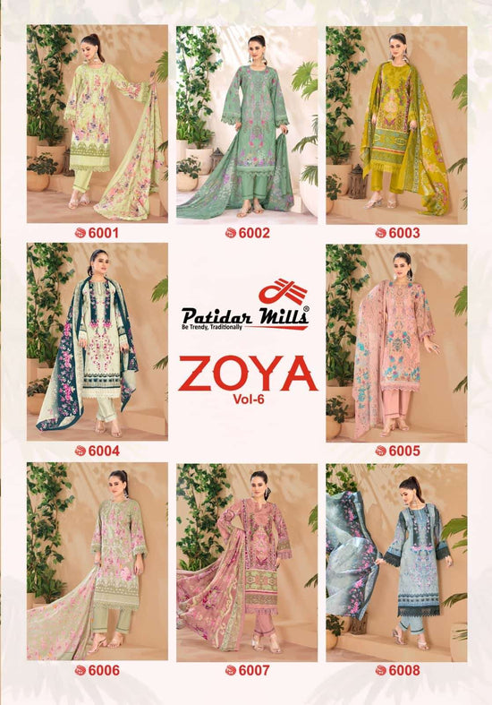 Patidar Mills Zoya Vol 6 Pure Cotton Unstitched Dress Material Wholesale Price