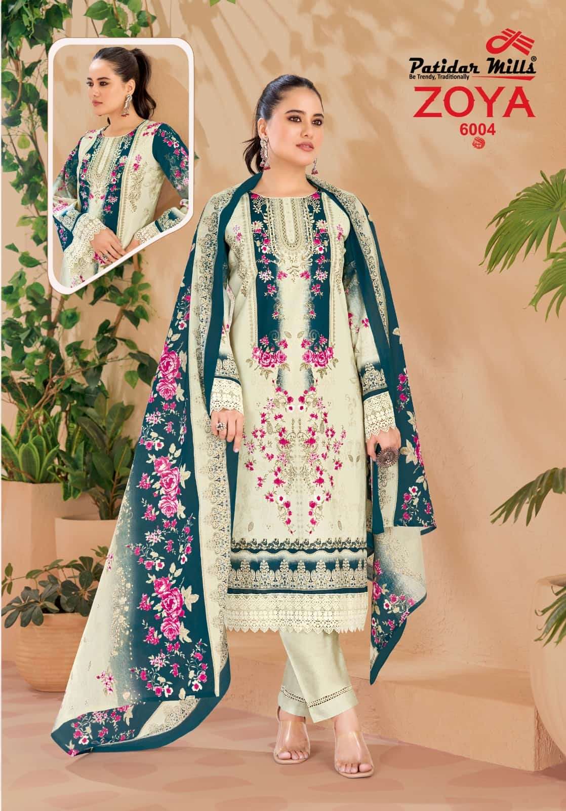 Patidar Mills Zoya Vol 6 Pure Cotton Unstitched Dress Material Wholesale Price