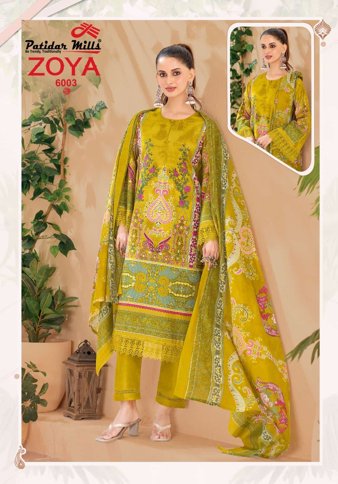 Patidar Mills Zoya Vol 6 Pure Cotton Unstitched Dress Material Wholesale Price