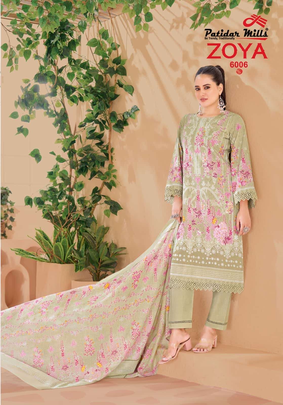 Patidar Mills Zoya Vol 6 Pure Cotton Unstitched Dress Material Wholesale Price
