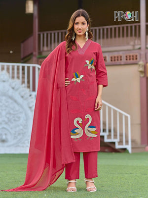 PIROHI DUCK Cotton Premium Stitched Salwar Suit Set - Amrah Wholesale