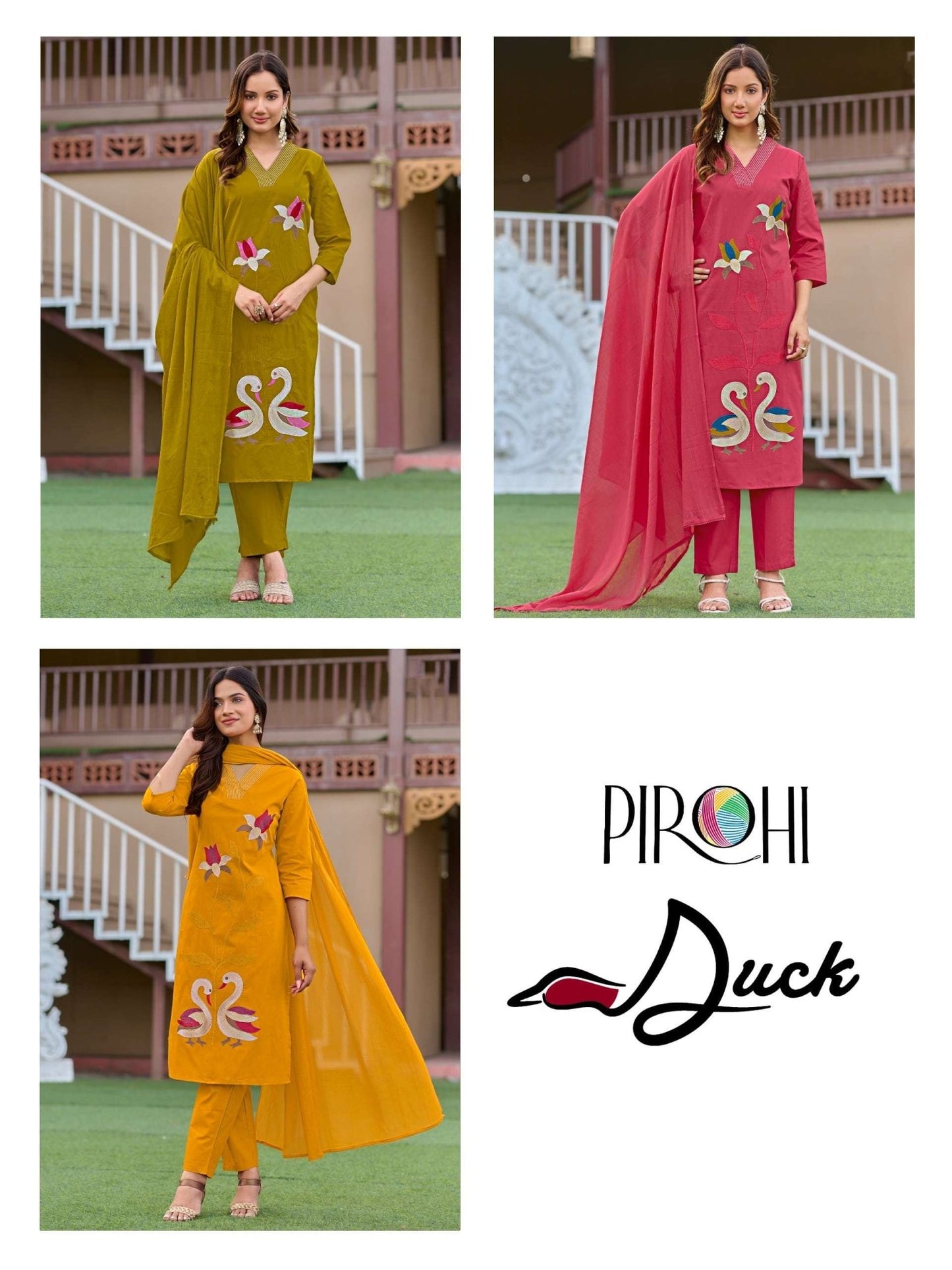 PIROHI DUCK Cotton Premium Stitched Salwar Suit Set - Amrah Wholesale
