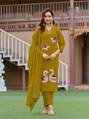 PIROHI DUCK Cotton Premium Stitched Salwar Suit Set