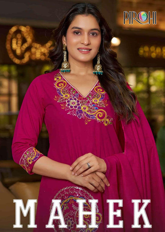 Pirohi Mahek Pure Cotton Embroidered Kurti Pant Dupatta Set