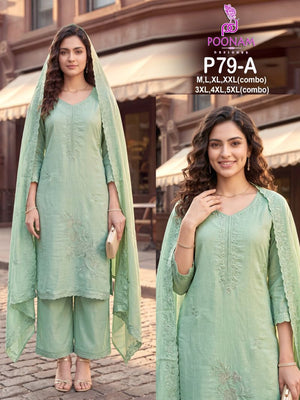 Poonam Designer P 79 Pure Mul Chanderi Dresses - Amrah Wholesale