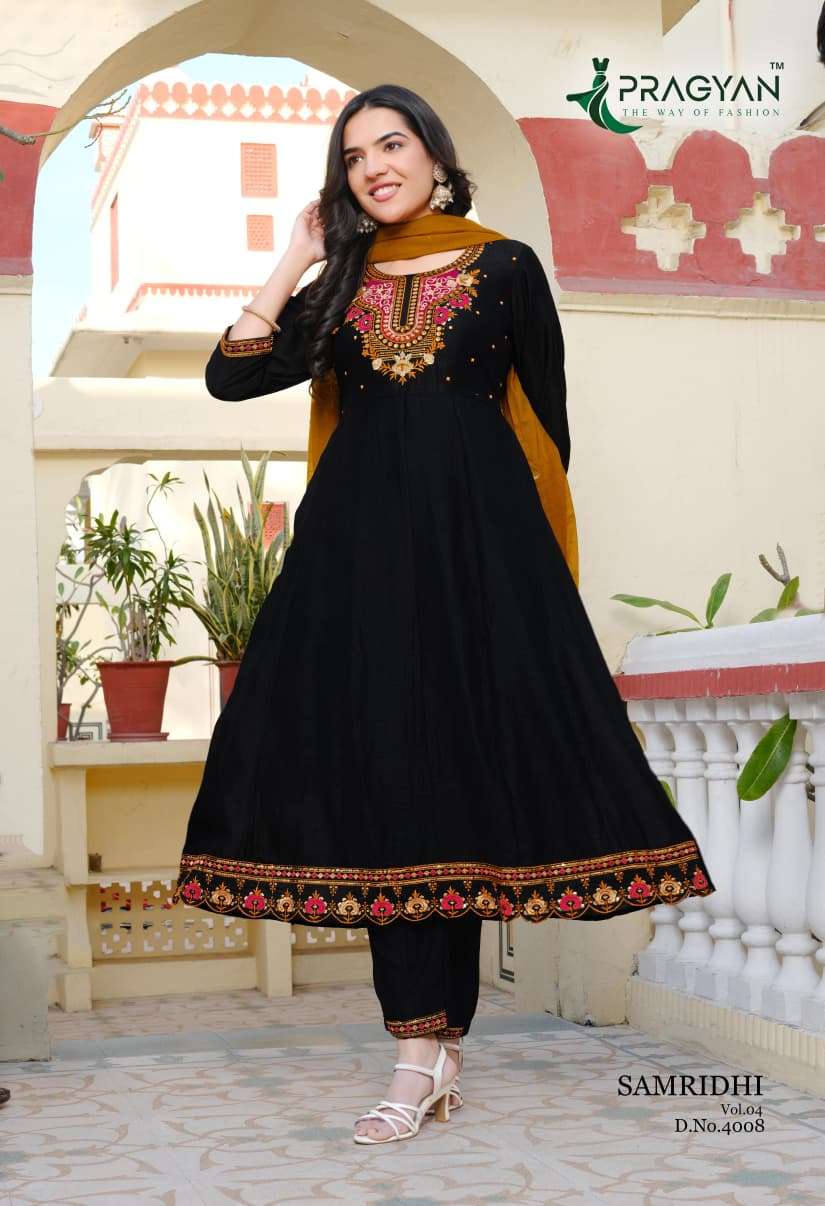 Pragyan Samridhi Vol 4 Premium Vichitra Kurti Pant Dupatta Set
