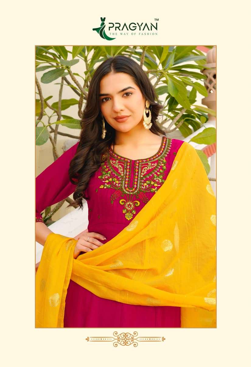 Pragyan Samridhi Vol 4 Premium Vichitra Kurti Pant Dupatta Set