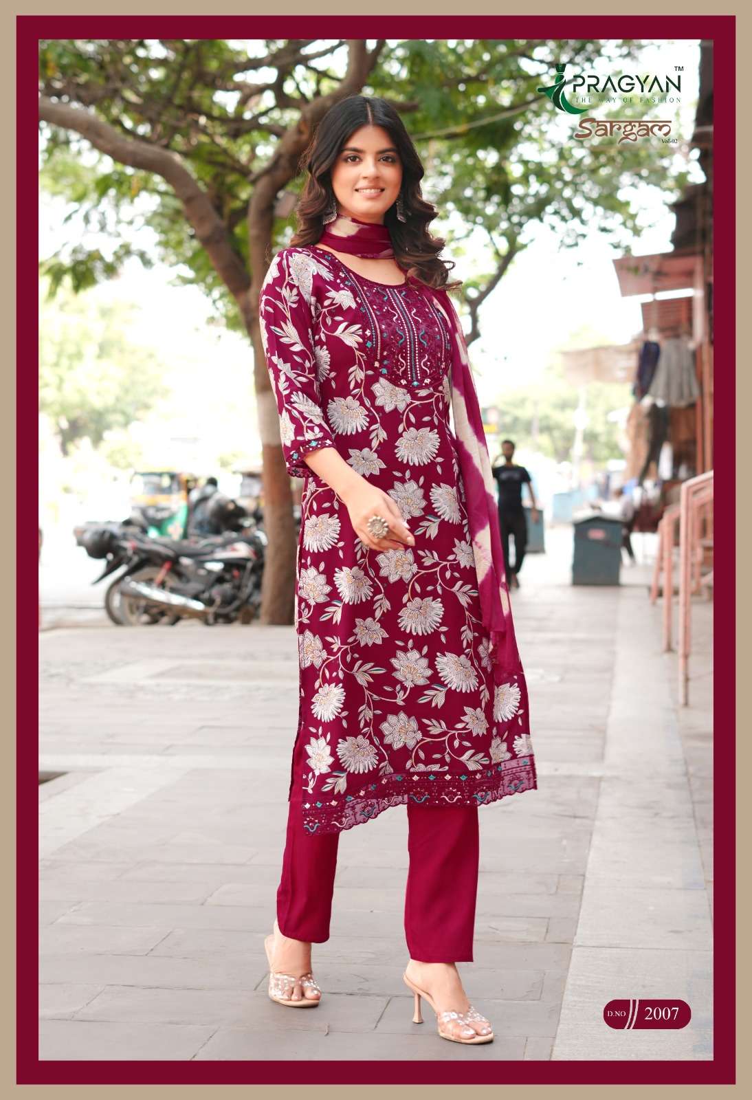 Pragyan Sargam Vol 2 Rayon Printed Kurti Pant Dupatta Set - Amrah Wholesale