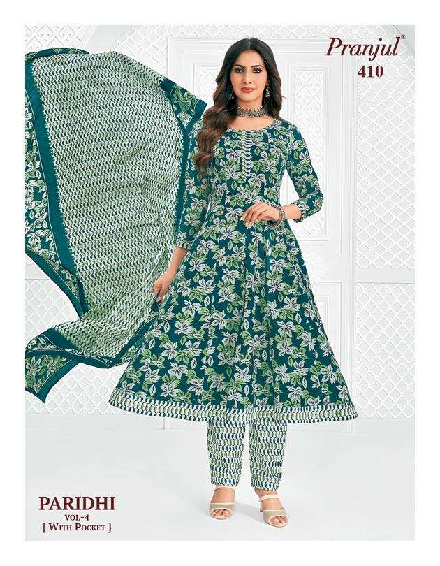 Pranjul Paridhi Vol-4 Cotton Printed Ready To Wear Anarkali Suit Set
