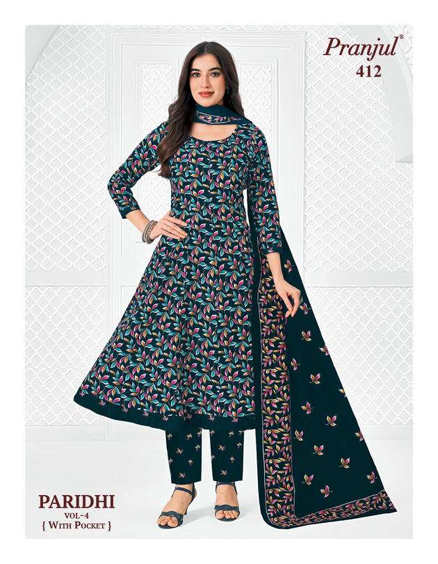 Pranjul Paridhi Vol-4 Cotton Printed Ready To Wear Anarkali Suit Set