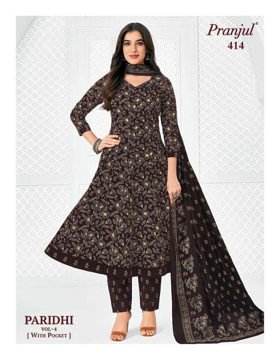 Pranjul Paridhi Vol-4 Cotton Printed Ready To Wear Anarkali Suit Set