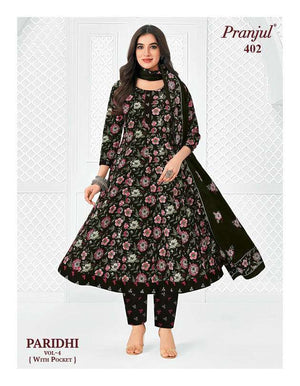 Pranjul Paridhi Vol-4 Cotton Printed Ready To Wear Anarkali Suit Set
