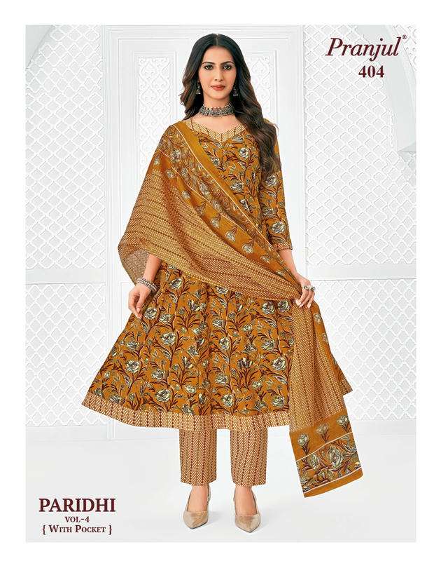 Pranjul Paridhi Vol-4 Cotton Printed Ready To Wear Anarkali Suit Set