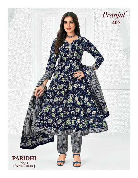Pranjul Paridhi Vol-4 Cotton Printed Ready To Wear Anarkali Suit Set