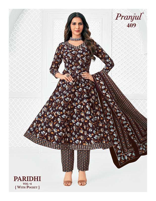 Pranjul Paridhi Vol-4 Cotton Printed Ready To Wear Anarkali Suit Set