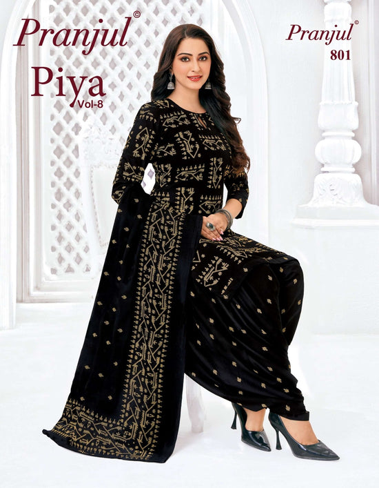 Pranjul Piya Vol 8 Pure Cotton Patiyala Style 3 Piece Suit Set - Amrah Wholesale