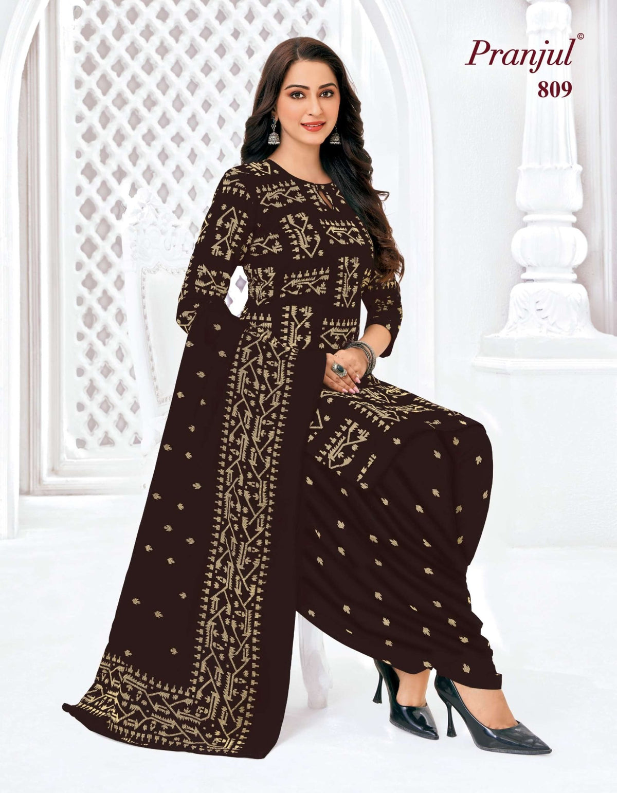 Pranjul Piya Vol 8 Pure Cotton Patiyala Style 3 Piece Suit Set - Amrah Wholesale