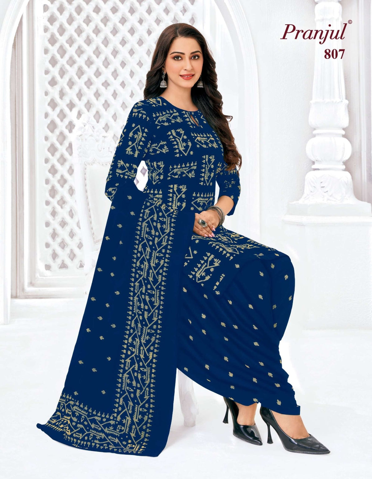 Pranjul Piya Vol 8 Pure Cotton Patiyala Style 3 Piece Suit Set - Amrah Wholesale