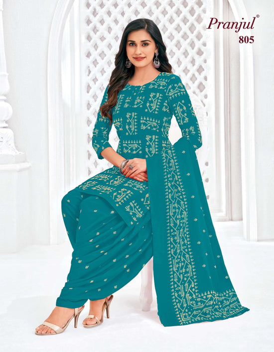 Pranjul Piya Vol 8 Pure Cotton Patiyala Style 3 Piece Suit Set - Amrah Wholesale