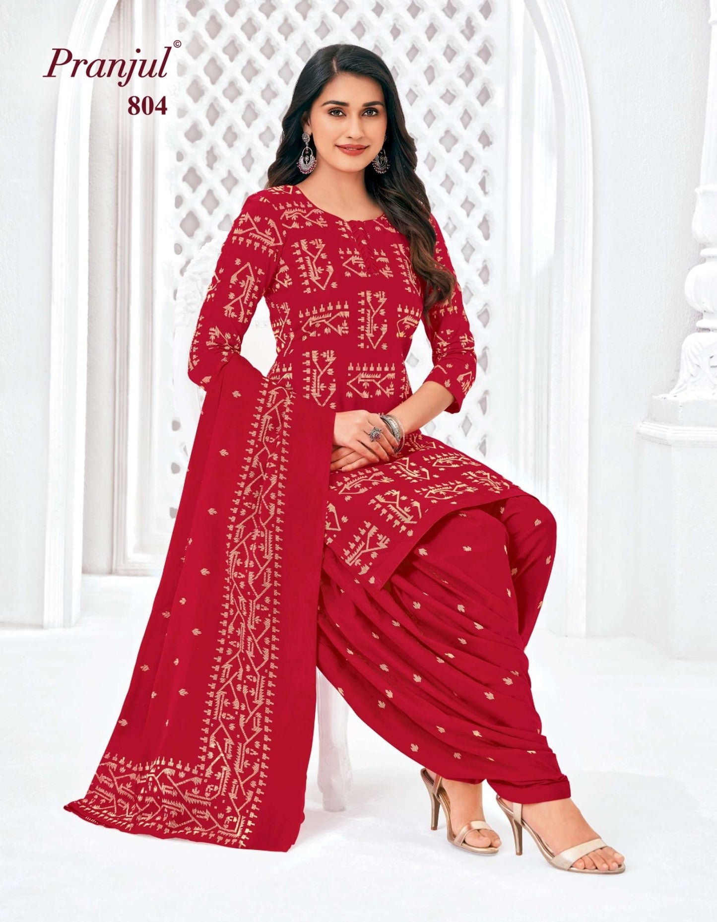 Pranjul Piya Vol 8 Pure Cotton Patiyala Style 3 Piece Suit Set - Amrah Wholesale