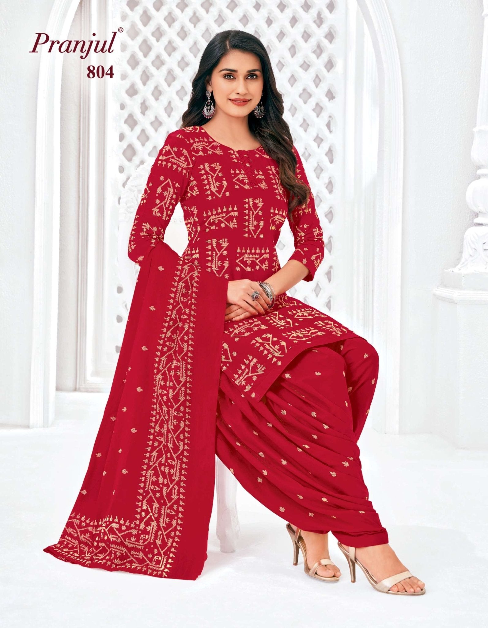 Pranjul Piya Vol 8 Pure Cotton Patiyala Style 3 Piece Suit Set - Amrah Wholesale