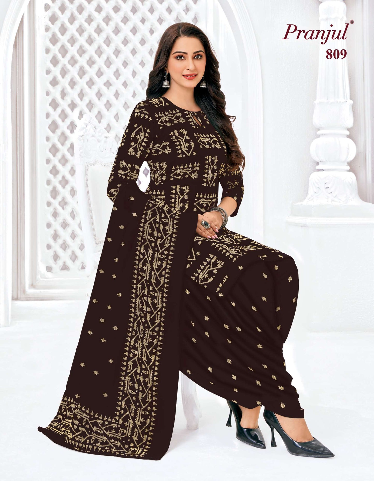 Pranjul Piya Vol 8 Pure Cotton Patiyala Style 3 Piece Suit Set