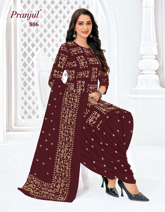 Pranjul Piya Vol 8 Pure Cotton Patiyala Style 3 Piece Suit Set