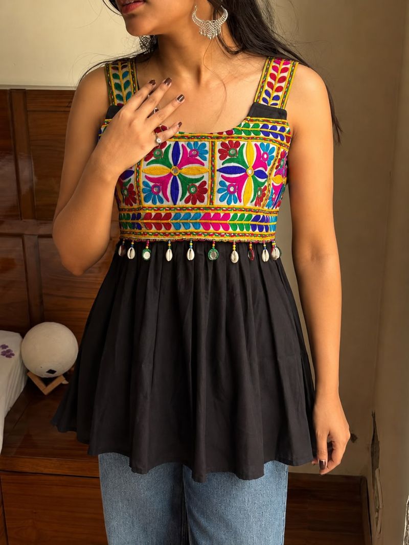 Preety Vol 1 Rayon Gamthi Embroidered Short Top