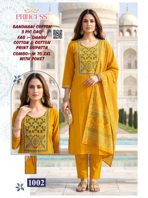 Princess Bandhani Dhabu Cotton Salwar Suit Set