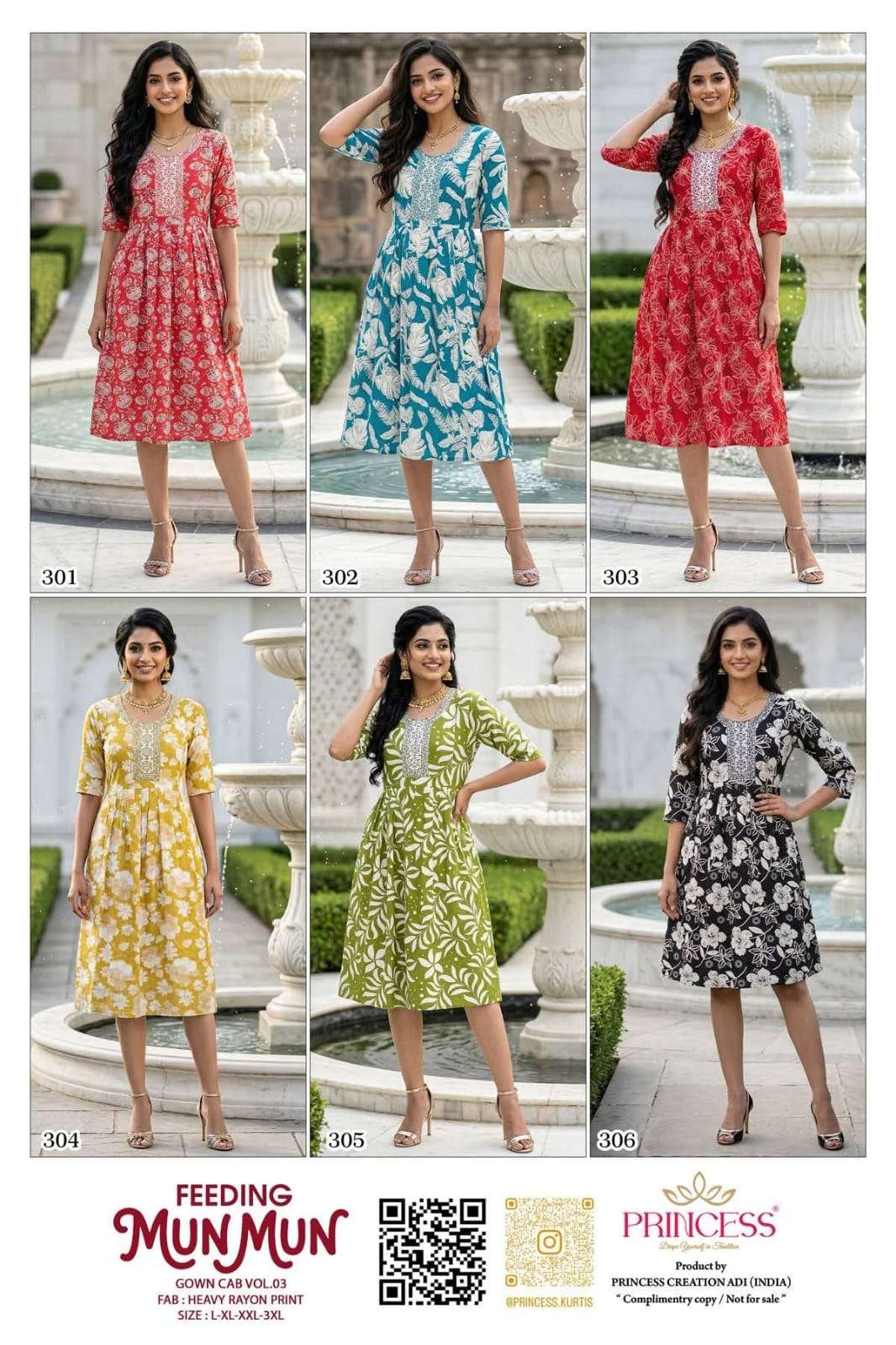 Princess Mun Mun Rayon Printed Kurti