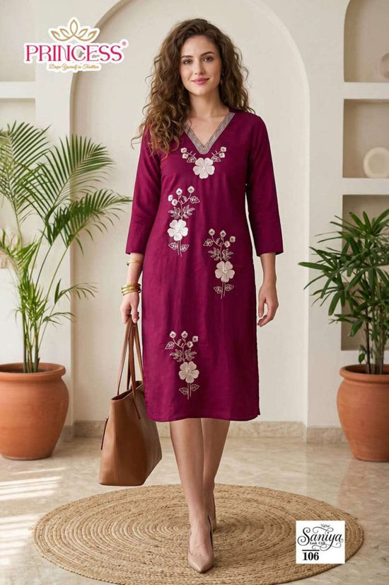 PRINCESS SANIYA Vichitra Silk Kurti - Amrah Wholesale