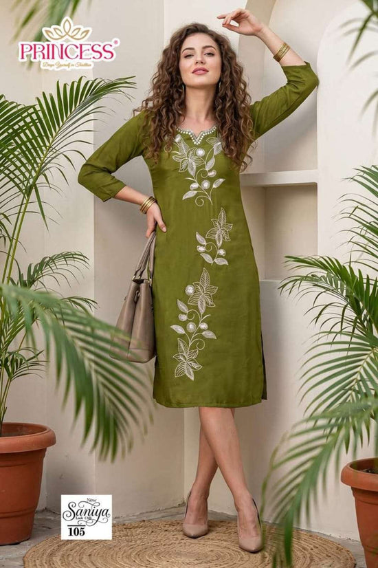 PRINCESS SANIYA Vichitra Silk Kurti - Amrah Wholesale