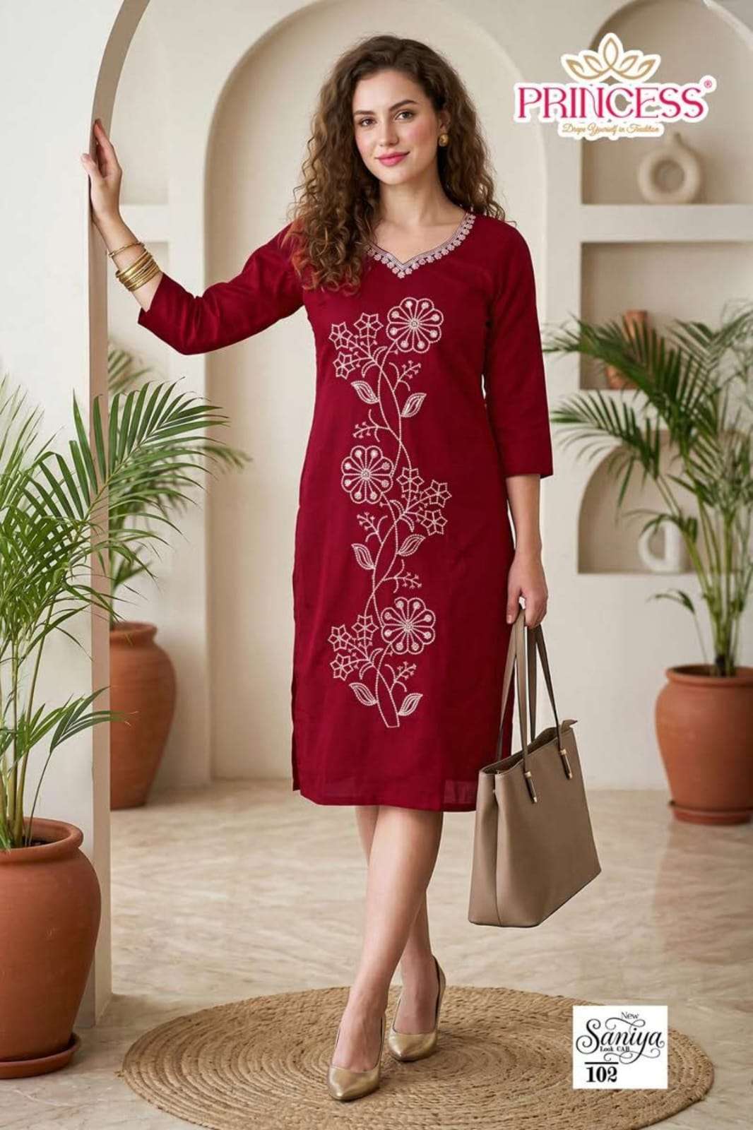 PRINCESS SANIYA Vichitra Silk Kurti - Amrah Wholesale